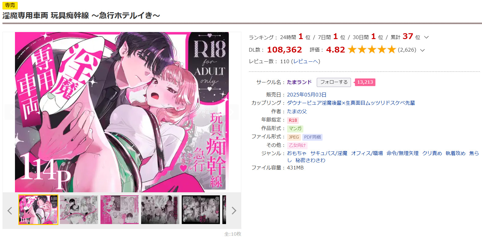 淫魔専用車両 玩具痴幹線 ～急行ホテルイき～DLsite